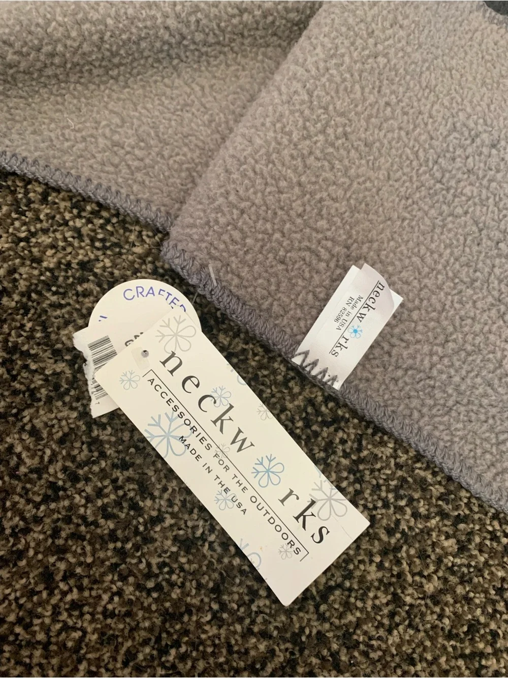 Neck Works Dark Gray Fleece Scarf and Mittens Set NWT
